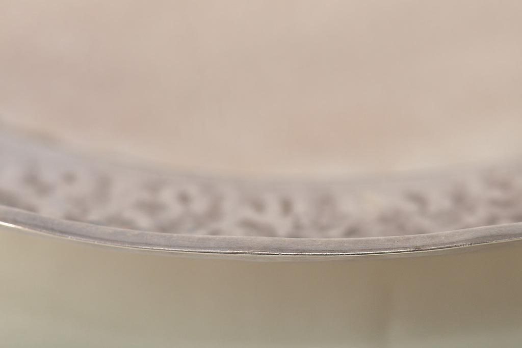 大阪　尚美堂造　純銀　青海盆　共箱(重量約150g)(R-045675)