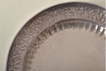 大阪　尚美堂造　純銀　青海盆　共箱(重量約150g)(R-045675)