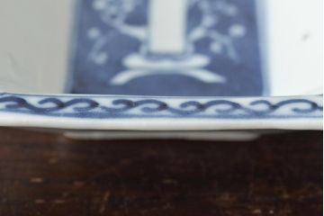 江戸期　梅の図　和の空間を彩るアンティークの染付小皿6枚セット(角皿、和食器)(R-045676)