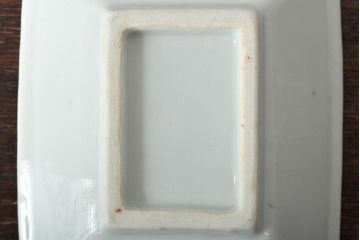 江戸期　梅の図　和の空間を彩るアンティークの染付小皿6枚セット(角皿、和食器)(R-045676)