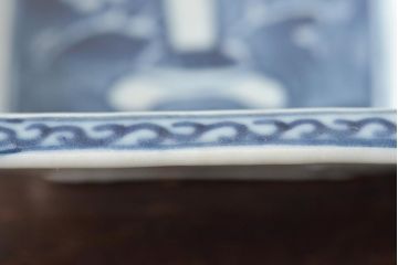 江戸期　梅の図　和の空間を彩るアンティークの染付小皿6枚セット(角皿、和食器)(R-045677)