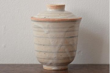 古い　笠原窯　渦巻　蓋付　小吸物碗10客　共箱(和食器)(R-045678)