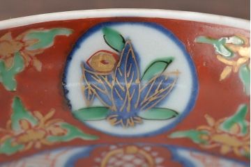 江戸期　古伊万里　大明嘉靖年製　花鳥図　色絵染付小皿3枚セット(R-045685)