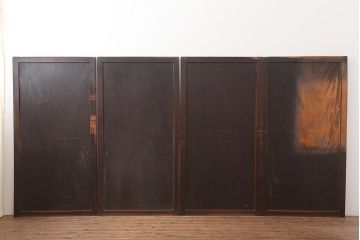 アンティーク建具　明治期　杉材一枚板　杢目が魅力のシンプルな板戸4枚セット(引き戸、建具)(R-045689)