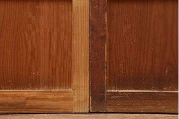 アンティーク建具　昭和中期　裏障子付き　和レトロな帯格子戸2枚セット(障子戸、引き戸、建具)(R-045692)