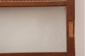 アンティーク建具　昭和中期　裏障子付き　和レトロな帯格子戸2枚セット(障子戸、引き戸、建具)(R-045692)