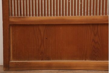 アンティーク建具　昭和中期　裏障子付き　和レトロな帯格子戸2枚セット(障子戸、引き戸、建具)(R-045692)