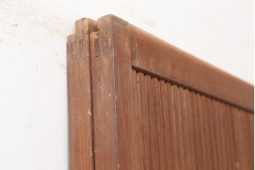 アンティーク建具　昭和中期　裏障子付き　和レトロな帯格子戸2枚セット(障子戸、引き戸、建具)(R-045692)