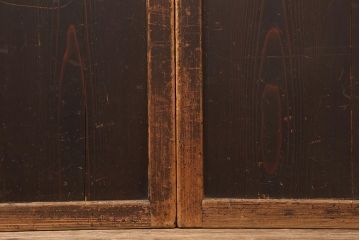 アンティーク建具　明治期　杉材　鋲がアクセントのシンプルな板戸4枚セット(引き戸、建具)(R-045693)