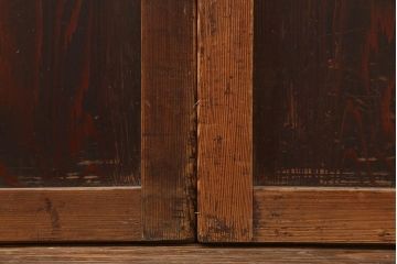 アンティーク建具　明治期　杉材　鋲がアクセントのシンプルな板戸4枚セット(引き戸、建具)(R-045693)
