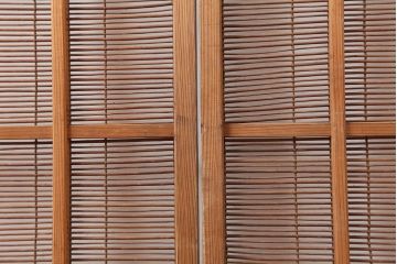 レトロ建具　昭和中期　風情のある御簾戸2枚セット(簾戸、簀戸、葭戸、夏障子、夏戸、葦戸)(R-045694)
