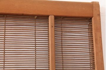 レトロ建具　昭和中期　風情のある御簾戸2枚セット(簾戸、簀戸、葭戸、夏障子、夏戸、葦戸)(R-045694)
