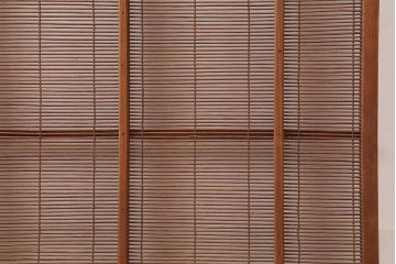 レトロ建具　昭和中期　風情のある御簾戸2枚セット(簾戸、簀戸、葭戸、夏障子、夏戸、葦戸)(R-045694)