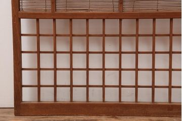 レトロ建具　昭和中期　風情のある御簾戸2枚セット(簾戸、簀戸、葭戸、夏障子、夏戸、葦戸)(R-045694)