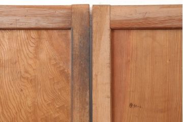 アンティーク建具　明治期　杉材一枚板　美しい杢目の板戸2枚セット(引き戸、建具)(R-045696)