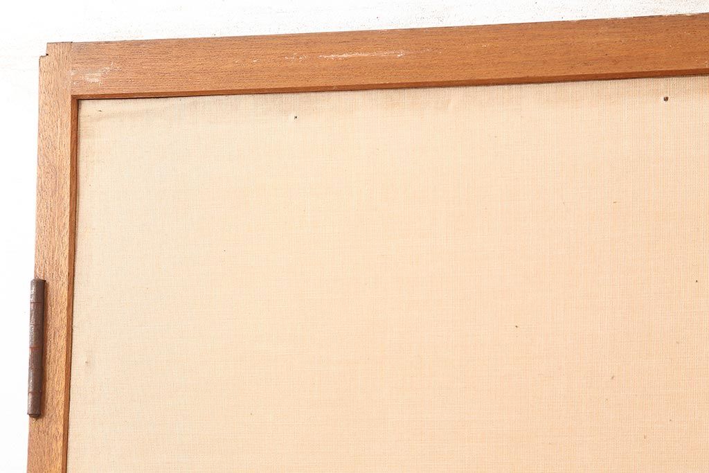 アンティーク建具　昭和中期　両開き　大正ロマン風に仕上がる親子ドア(木製扉)(R-045697)