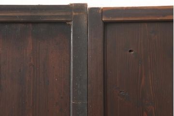 アンティーク建具　明治期　和空間や古民家スタイルにおすすめな格子帯戸4枚セット(ガラス帯戸、引き戸、建具)(R-045698)