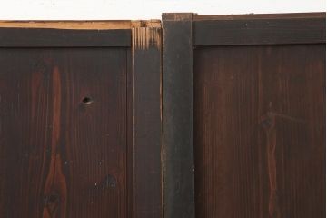 アンティーク建具　明治期　和空間や古民家スタイルにおすすめな格子帯戸4枚セット(ガラス帯戸、引き戸、建具)(R-045698)