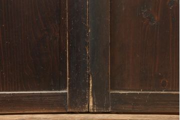 アンティーク建具　明治期　和空間や古民家スタイルにおすすめな格子帯戸4枚セット(ガラス帯戸、引き戸、建具)(R-045698)