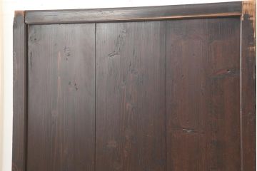 アンティーク建具　明治期　和空間や古民家スタイルにおすすめな格子帯戸3枚セット(ガラス帯戸、引き戸、建具)(R-045699)