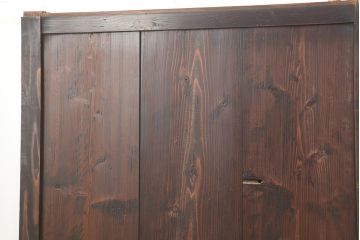 アンティーク建具　明治期　和空間や古民家スタイルにおすすめな格子帯戸3枚セット(ガラス帯戸、引き戸、建具)(R-045699)