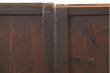 アンティーク建具　明治期　和空間や古民家スタイルにおすすめな格子帯戸3枚セット(ガラス帯戸、引き戸、建具)(R-045699)