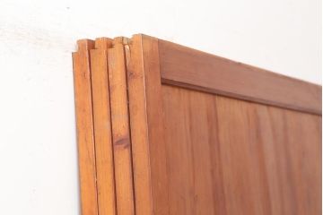 アンティーク建具　昭和中期　春慶塗が魅力のガラス帯戸4枚セット(引き戸、建具)(R-045700)