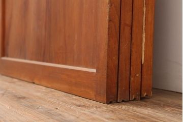 アンティーク建具　昭和中期　春慶塗が魅力のガラス帯戸4枚セット(引き戸、建具)(R-045700)