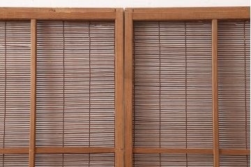 レトロ建具　昭和中期　風情のある御簾戸4枚セット(簾戸、簀戸、葭戸、夏障子、夏戸、葦戸)(R-045701)