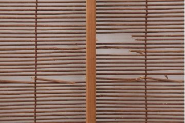 レトロ建具　昭和中期　風情のある御簾戸4枚セット(簾戸、簀戸、葭戸、夏障子、夏戸、葦戸)(R-045701)