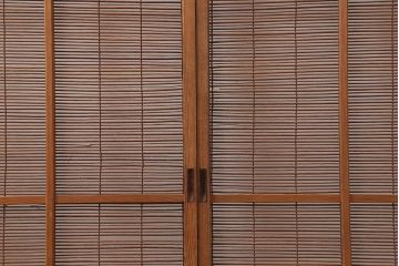 レトロ建具　昭和中期　風情のある御簾戸4枚セット(簾戸、簀戸、葭戸、夏障子、夏戸、葦戸)(R-045701)