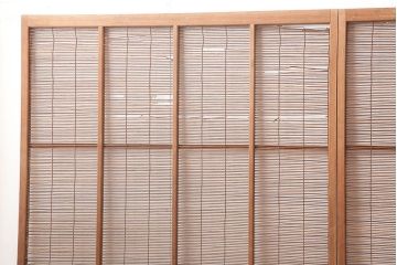 レトロ建具　昭和中期　風情のある御簾戸4枚セット(簾戸、簀戸、葭戸、夏障子、夏戸、葦戸)(R-045701)