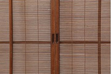 レトロ建具　昭和中期　風情のある御簾戸4枚セット(簾戸、簀戸、葭戸、夏障子、夏戸、葦戸)(R-045701)