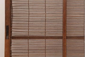 レトロ建具　昭和中期　風情のある御簾戸4枚セット(簾戸、簀戸、葭戸、夏障子、夏戸、葦戸)(R-045701)