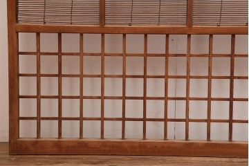 レトロ建具　昭和中期　風情のある御簾戸4枚セット(簾戸、簀戸、葭戸、夏障子、夏戸、葦戸)(R-045701)