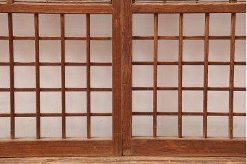 レトロ建具　昭和中期　風情のある御簾戸4枚セット(簾戸、簀戸、葭戸、夏障子、夏戸、葦戸)(R-045701)