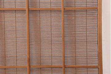 レトロ建具　昭和中期　風情のある御簾戸2枚セット(簾戸、簀戸、葭戸、夏障子、夏戸、葦戸)(R-045702)