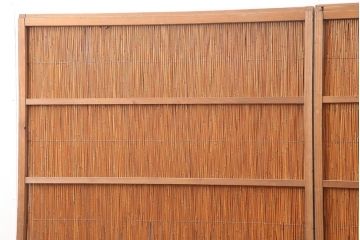 アンティーク建具　昭和後期　涼しげな空間作りにおすすめの御簾戸2枚セット(簾戸、簀戸、葭戸、夏障子、夏戸、葦戸)(R-045703)