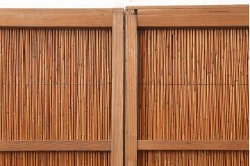 アンティーク建具　昭和後期　涼しげな空間作りにおすすめの御簾戸2枚セット(簾戸、簀戸、葭戸、夏障子、夏戸、葦戸)(R-045703)