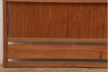 アンティーク建具　昭和後期　涼しげな空間作りにおすすめの御簾戸2枚セット(簾戸、簀戸、葭戸、夏障子、夏戸、葦戸)(R-045703)