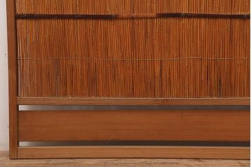 アンティーク建具　昭和後期　涼しげな空間作りにおすすめの御簾戸2枚セット(簾戸、簀戸、葭戸、夏障子、夏戸、葦戸)(R-045703)