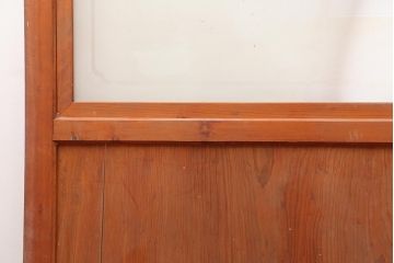 アンティーク建具　昭和中期　春慶塗が魅力のガラス帯戸2枚セット(引き戸、建具)(R-045704)