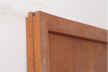 アンティーク建具　昭和中期　春慶塗が魅力のガラス帯戸2枚セット(引き戸、建具)(R-045704)
