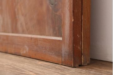 アンティーク建具　昭和中期　春慶塗が魅力のガラス帯戸2枚セット(引き戸、建具)(R-045704)