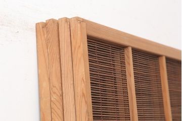 アンティーク建具　昭和初期　和の風情を高める御簾戸4枚セット(簾戸、簀戸、葭戸、夏障子、夏戸、葦戸)(R-045705)
