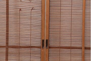 アンティーク建具　昭和初期　和の風情を高める御簾戸4枚セット(簾戸、簀戸、葭戸、夏障子、夏戸、葦戸)(R-045705)