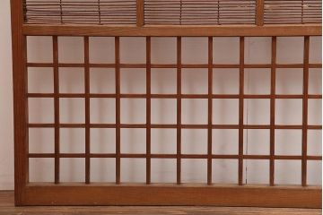 アンティーク建具　昭和初期　和の風情を高める御簾戸4枚セット(簾戸、簀戸、葭戸、夏障子、夏戸、葦戸)(R-045705)