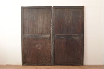 和製アンティーク　シンプルなデザインが取り入れやすい帯戸2枚セット(引き戸、建具、板戸)(R-045706)