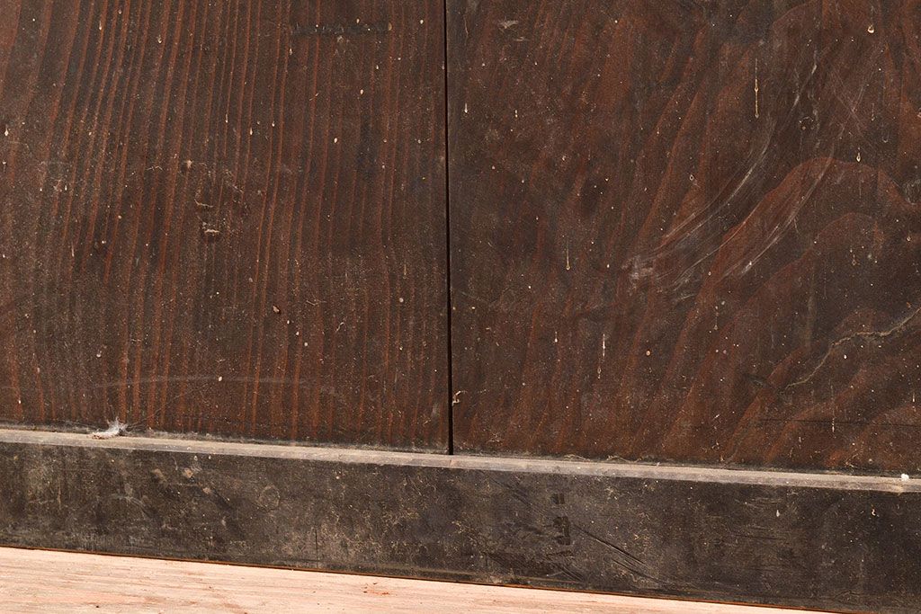 和製アンティーク　シンプルなデザインが取り入れやすい帯戸2枚セット(引き戸、建具、板戸)(R-045706)