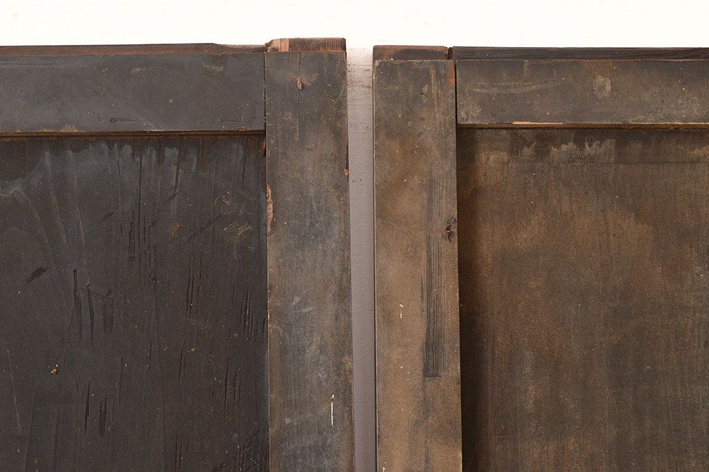 和製アンティーク　シンプルなデザインが取り入れやすい帯戸2枚セット(引き戸、建具、板戸)(R-045706)